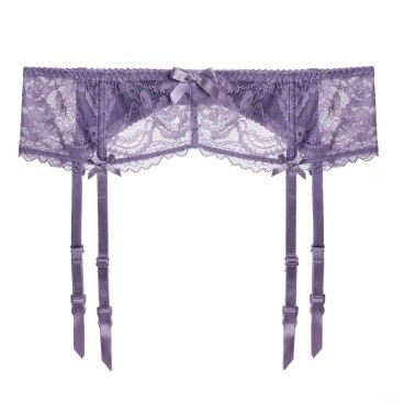 Lavender Satin Strap Suspender Belt