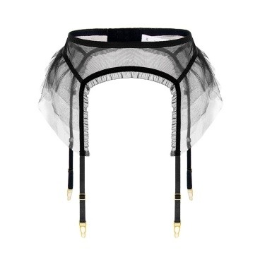 Noir Sheer Mesh Garter Belt