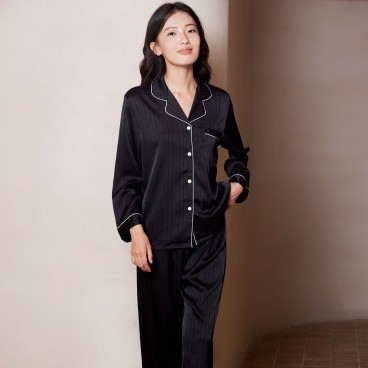 Striped Shirt Sleepwear Set