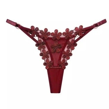 Floral Lace Mesh Thong