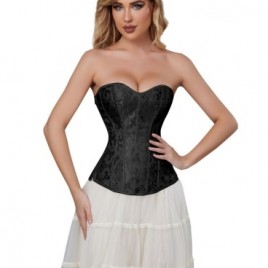 Black Jacquard Corset Top