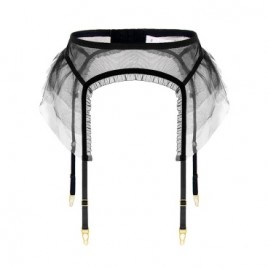 Noir Sheer Mesh Garter Belt