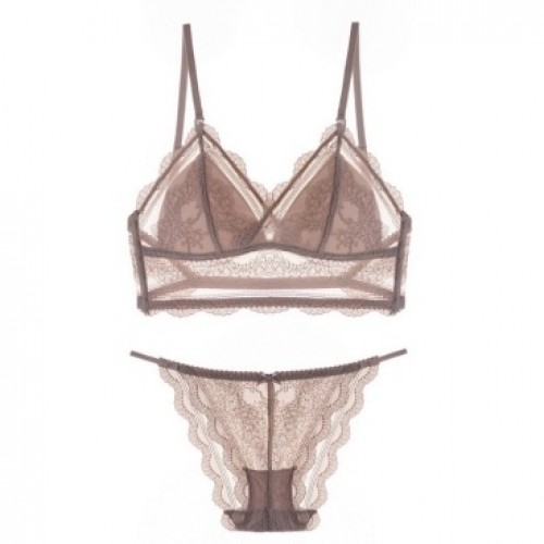 Dusty Rose Lace Bralette Set