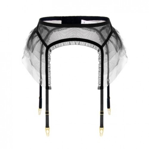 Noir Sheer Mesh Garter Belt