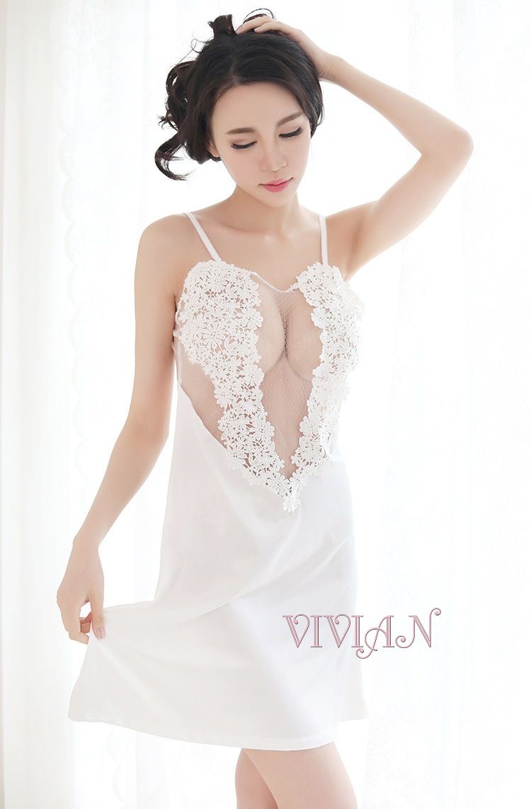 White Embroidery & Lace Chemise